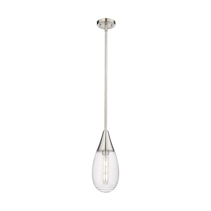 Innovations Malone 1-Lt 6" Stem Pendant, SN/Striped CG - 450-1S-SN-G450-6SCL