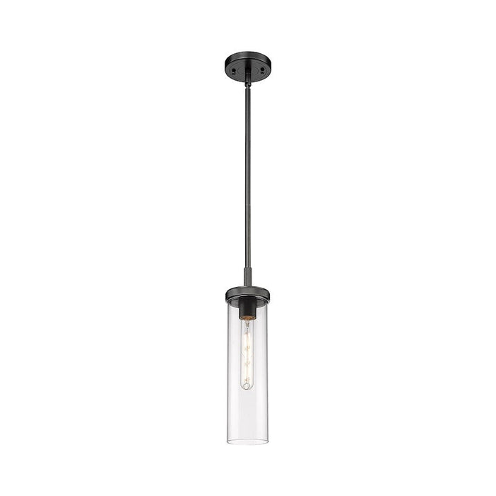 Innovations Lighting Lincoln 1-Lt 12" Stem Pendant, MB/CG - 471-1S-BK-G471P-12CL