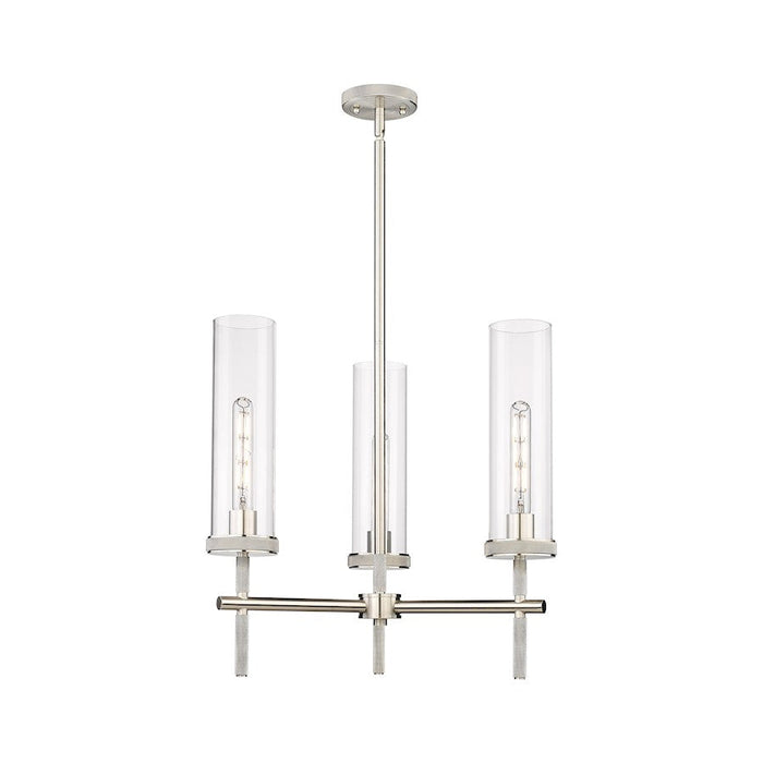 Innovations Lighting Lincoln 3-Lt 12" Stem Pendant, SN/CG - 471-3CR-SN-G471-12CL