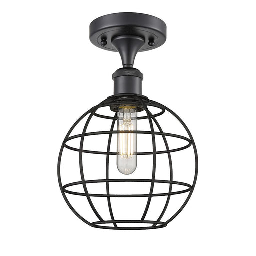 Innovations Ballston Lake Placid 1-Lt 18" Semi-Flush, MB/MBM - 516-1C-BK-CE-8-BK