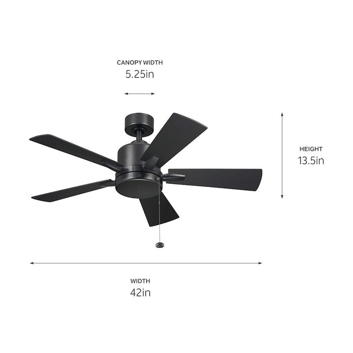 Kichler Lucian Ii Ceiling Fan, Satin Black