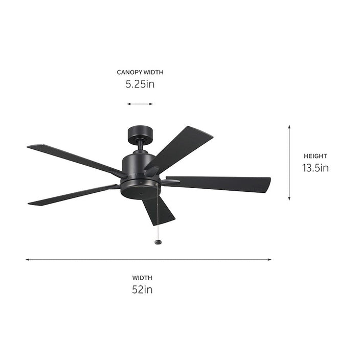 Kichler Lucian Ii Ceiling Fan, Satin Black