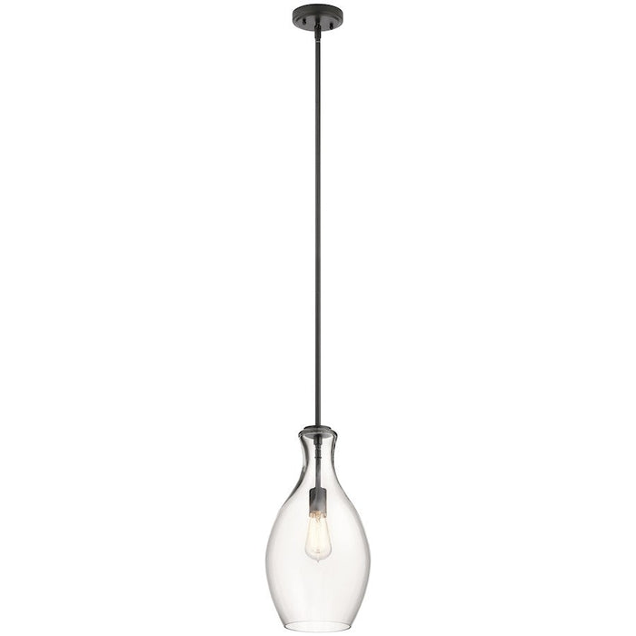 Kichler Everly 17.75" 1 Light Hour Glass Pendant, Clear Glass Black - 42047BK