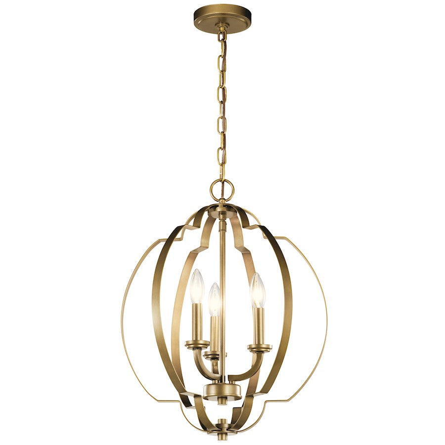 Kichler Voleta 20.75" 3 Light Pendant, Natural Brass - 42140NBR