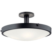 Kichler Lytham 4 Light Semi Flush Mount, Black/Frosted - 42246BK