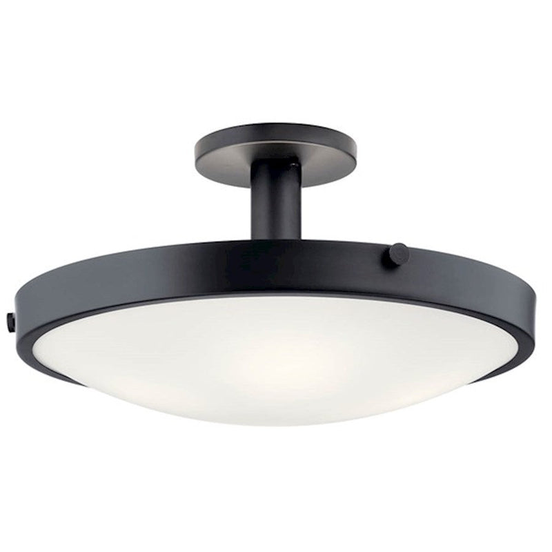 Kichler Lytham 4 Light Semi Flush Mount, Black/Frosted - 42246BK