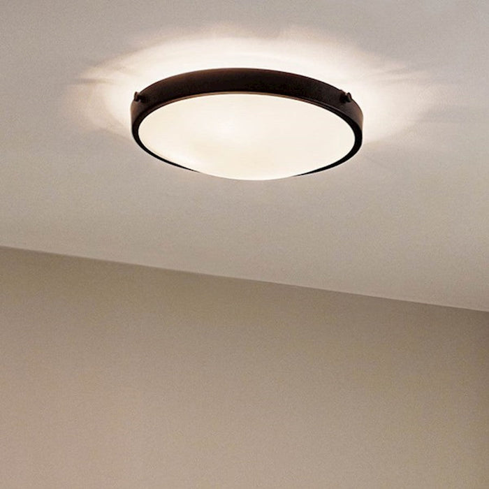 Kichler Lytham 3 Light Flush Mount, Black/Frosted