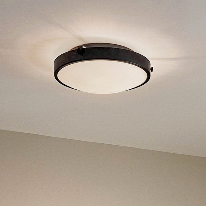 Kichler Lytham 4 Light Flush Mount, Black/Frosted