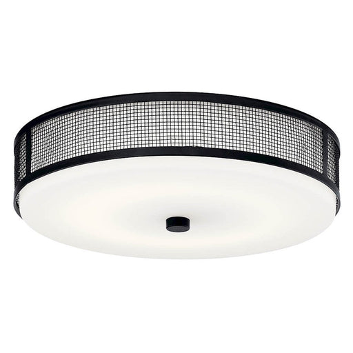 Kichler Ceiling Space 1 Light Flush Mount LED, Black/Opal Etched - 42379BKLEDR