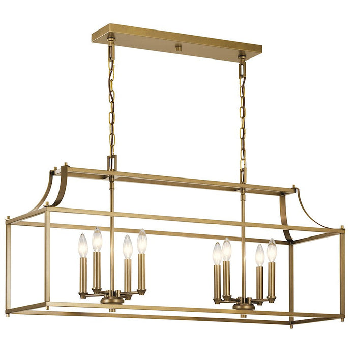 Kichler Morrigan 40" 8 Light Linear Chandelier, Natural Brass - 42497NBR