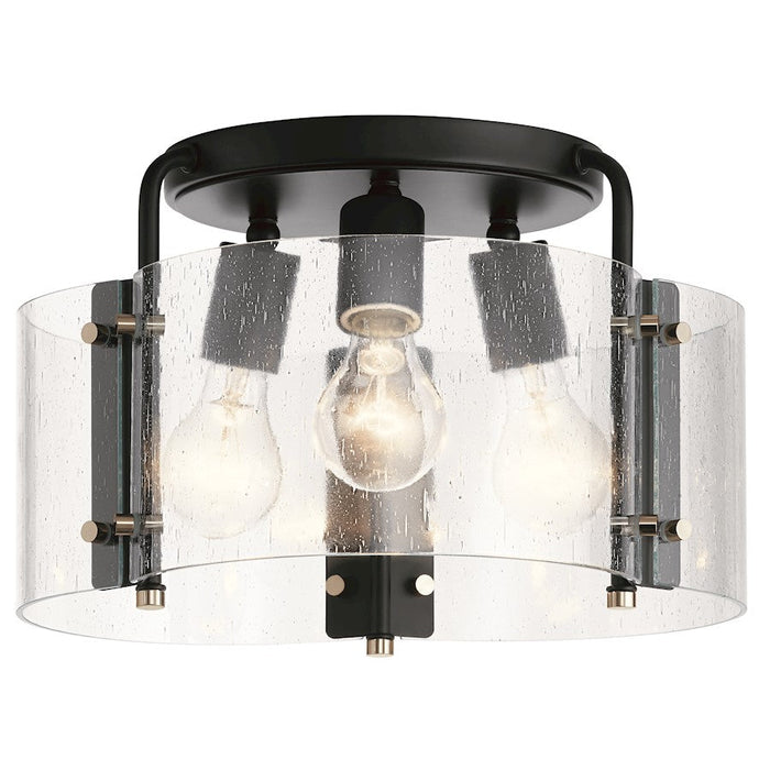 Kichler Thoreau 14" 3 Light Semi Flush, Black - 42954BK