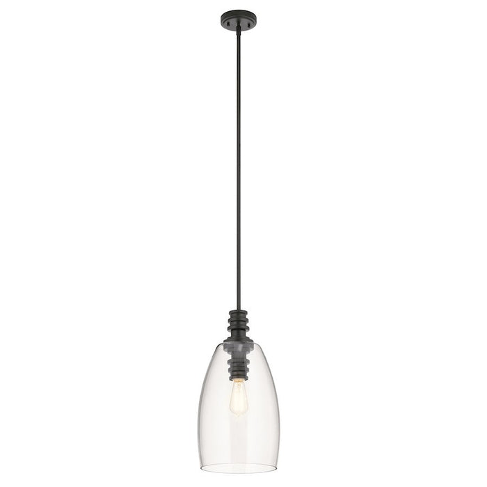 Kichler Lakum 1 Light Pendant Classic, Black - 43090BK