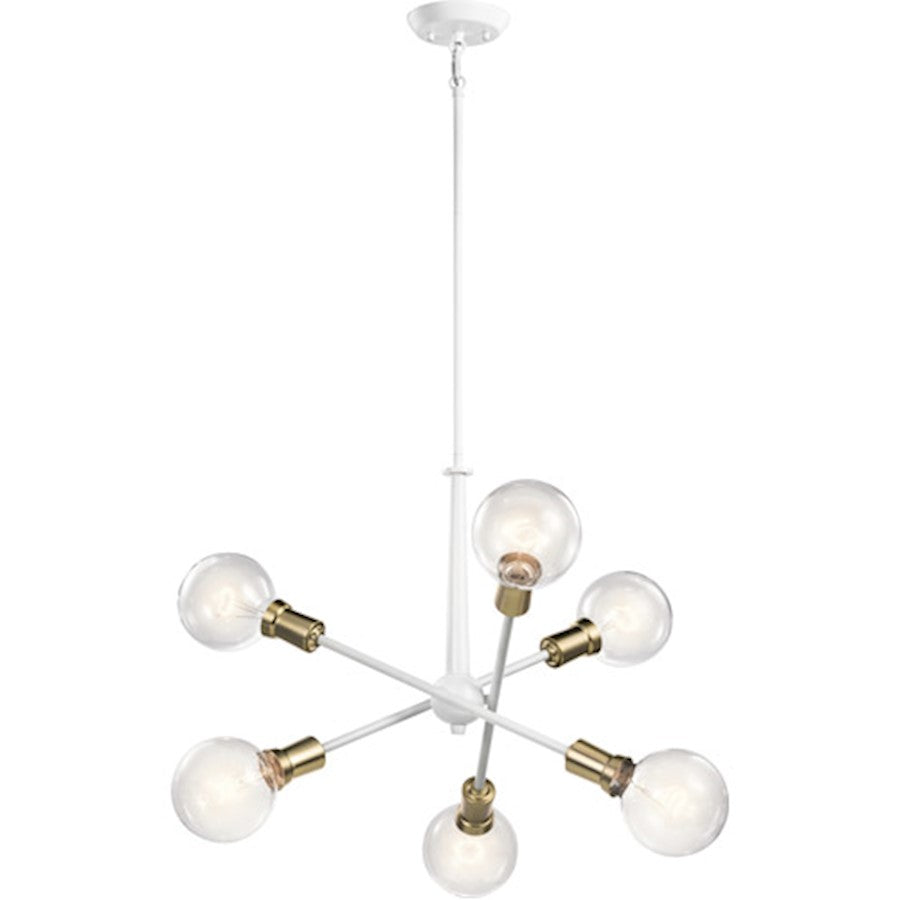 Kichler Armstrong 6 Light Chandelier, White - 43095WH