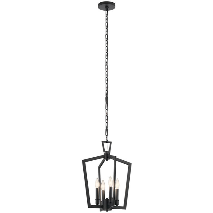 Kichler Abbotswell 4 Light Pendant, Black - 43498BK