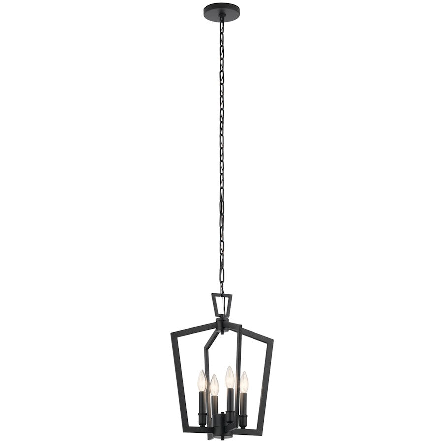 Kichler Abbotswell 4 Light Pendant, Black - 43498BK