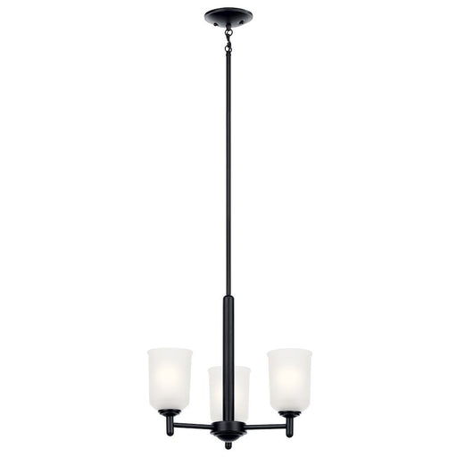 Kichler Shailene 3 Light Mini Chandelier, Black/Satin Etched - 43670BK