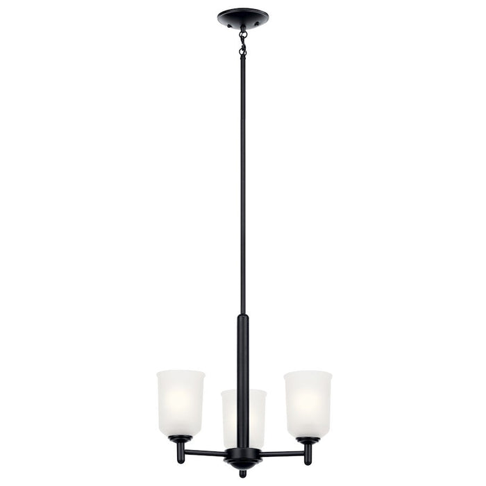 Kichler Shailene 3 Light Mini Chandelier, Black/Satin Etched - 43670BK