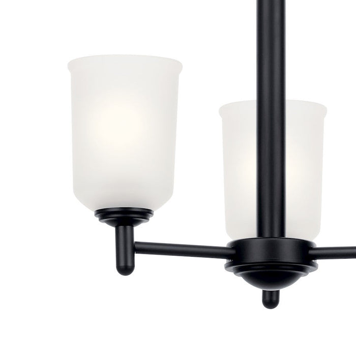 Kichler Shailene 3 Light Mini Chandelier, Black/Satin Etched