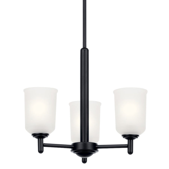 Kichler Shailene 3 Light Mini Chandelier, Black/Satin Etched