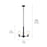 Kichler Shailene 3 Light Mini Chandelier, Black/Satin Etched