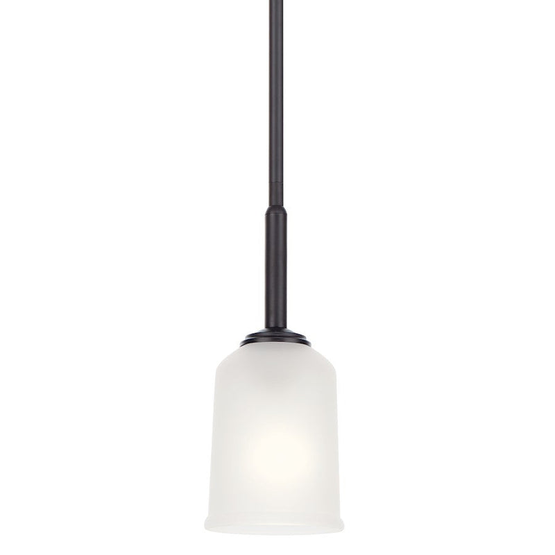 Kichler Shailene 1 Light Mini Pendant, Black/Satin Etched