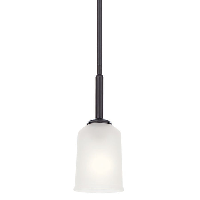 Kichler Shailene 1 Light Mini Pendant, Black/Satin Etched