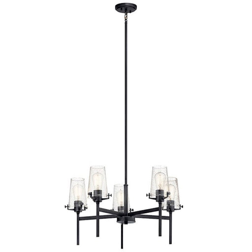 Kichler Alton 5 Light Chandelier, Black/Seeded - 43694BK