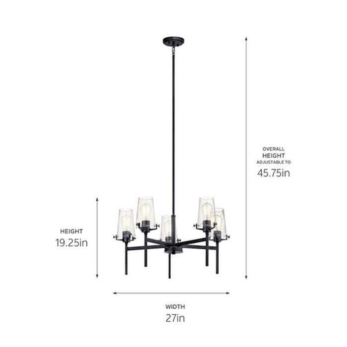 Kichler Alton Chandelier, Black/Seeded