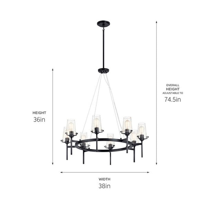 Kichler Alton Chandelier, Black/Seeded