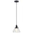 Kichler Avery 8.5" 1 Light Bell Mini Pendant, Black/Clear Seeded - 43850BK