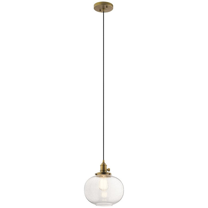 Kichler Avery 9.75" 1 Light Mini Pendant, Natural Brass - 43852NBR