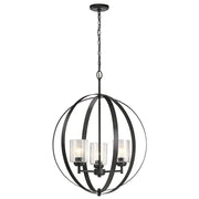 Kichler Winslow 3 Light Chandelier, Black - 44034BK