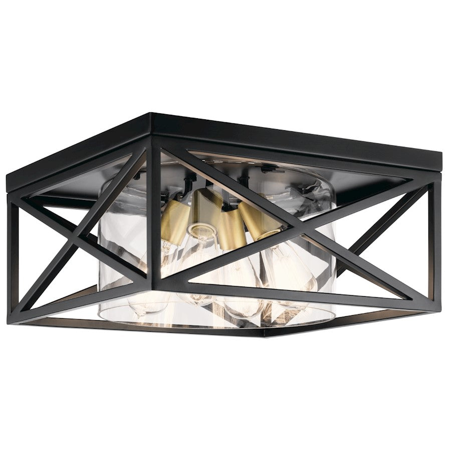 Kichler Moorgate 4 Light Flush Mount, Black - 44084BK