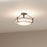 Kichler Alkire Semi Flush Mount, Black/Satin Etched White