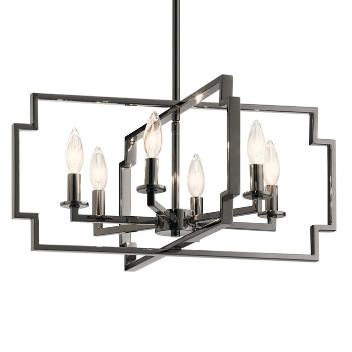 Kichler Downtown Deco 6 Light Chandelier/Semi Flush, Midnight Chrome