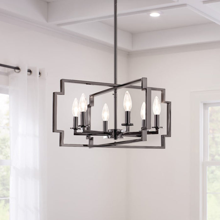 Kichler Downtown Deco 6 Light Chandelier/Semi Flush, Midnight Chrome