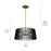 Kichler Linara Modern 3 Light Pendant, Black