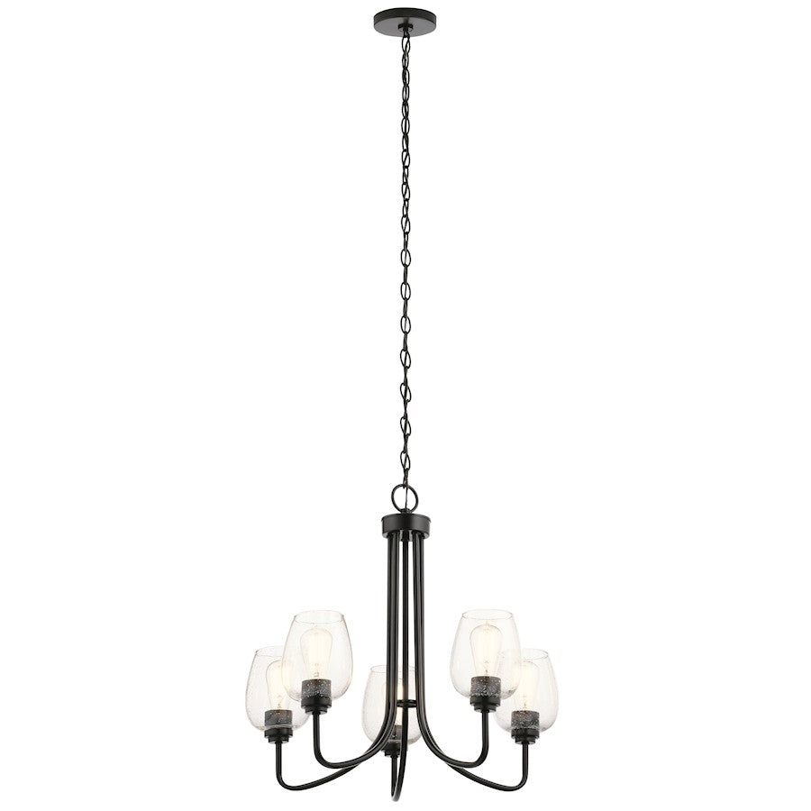 Kichler Valserrano 5 Light Chandelier, Black - 44377BKCS