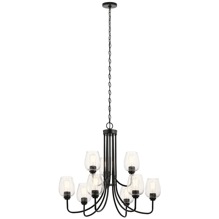 Kichler Valserrano 9 Light Chandelier, Black - 44378BKCS