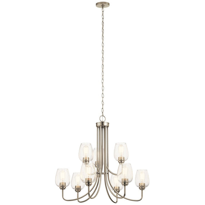 Kichler Valserrano 9 Light Chandelier, Brushed Nickel - 44378NICS