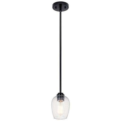 Kichler Valserrano 1 Light Mini Pendant, Black/Seeded - 44380BKCS