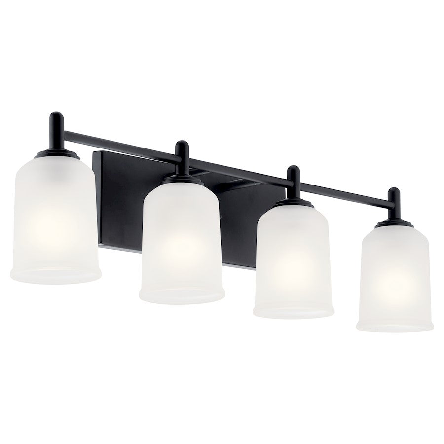 Kichler Shailene 4 Light Bath Light, Black/Satin Etched - 45575BK