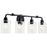 Kichler Gunnison 4 Light Bath Light, Black/Clear - 45667BK