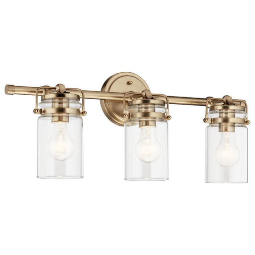 Kichler Brinley 3 Light Bath Light, Champagne Bronze/Clear - 45689CPZ