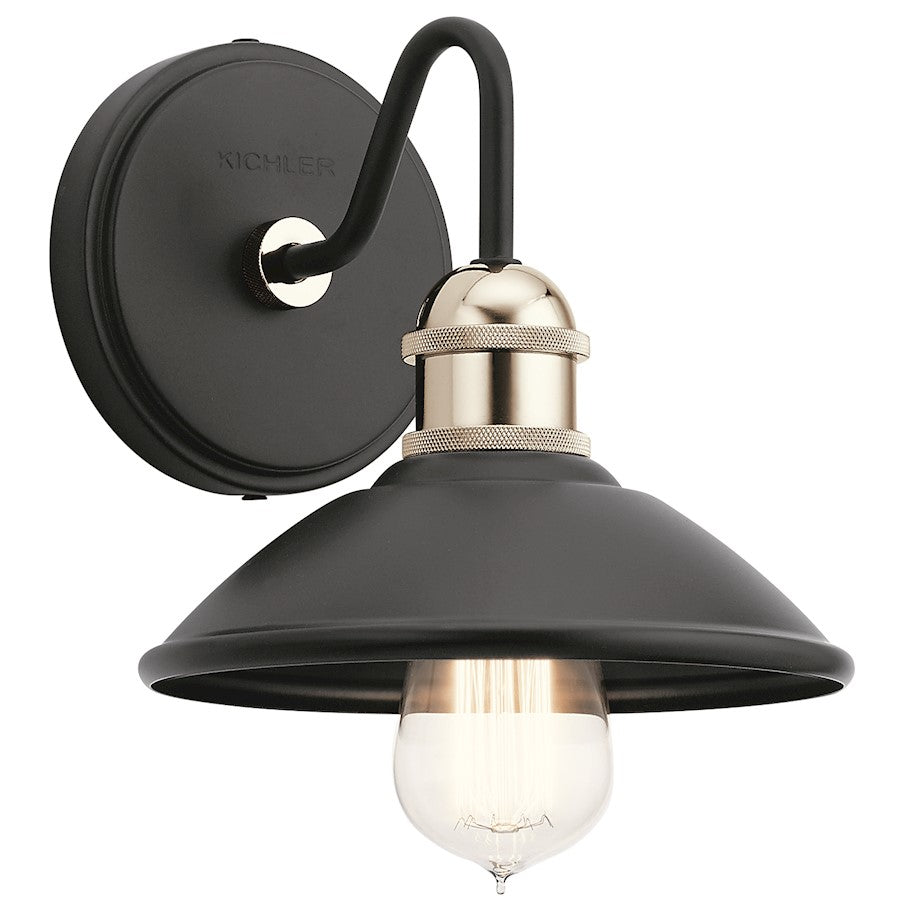 Kichler Clyde 1 Light Wall Sconce, Black - 45943BK