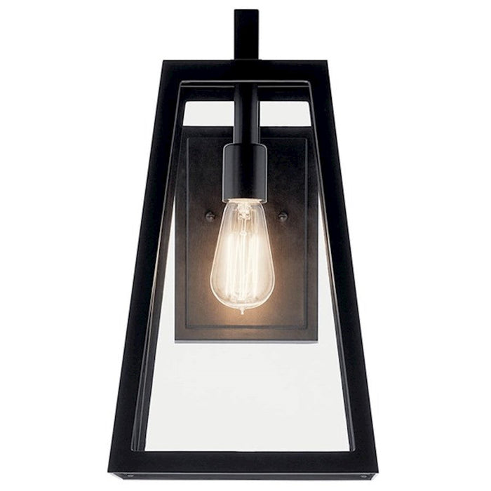 Kichler Delison 1 Light Outdoor Wall Sconce, Black/Clear Tempered