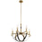 Kichler Artem 26" 6 Light Chandelier, Clear Cylinders, Natural Brass - 52015NBR