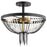 Kichler Alexia 16" 3 Light Semi Flush, Crystal Beads, Textured Black - 52049BKT