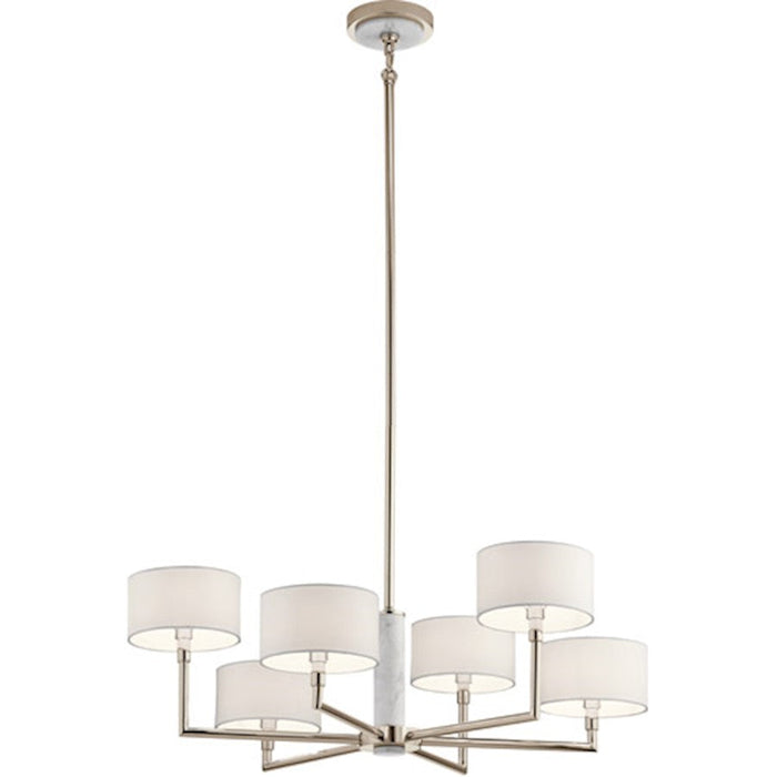 Kichler Laurent 16" 6 Light Chandelier, Polished Nickel - 52052PN