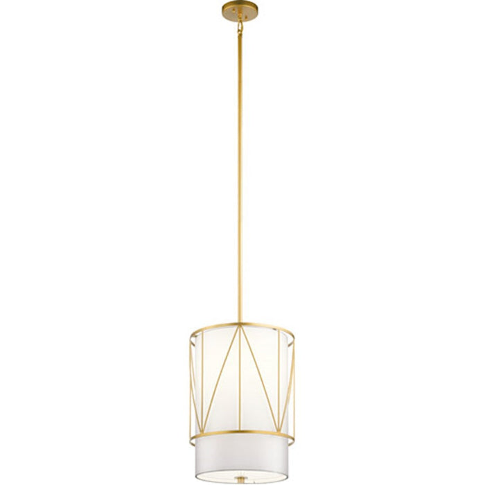 Kichler Birkleigh 18.25" 1 Light Pendant, Satin Etched Glass, Gold - 52073CLG